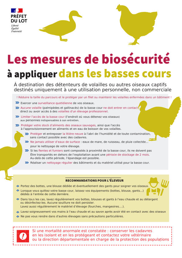Lien vers le document « Les mesures de biosécurité à appliquer dans les basses cours »