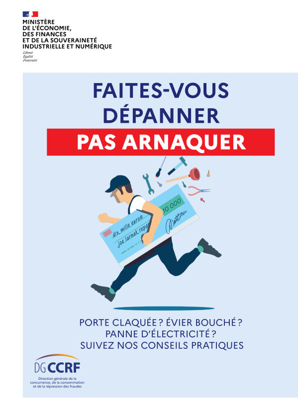 Affiche « Faites-vous dépanner, pas arnaquer » DGCCFR